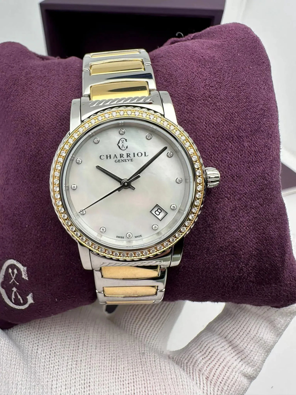 Ladies Parisii 0.40cttw Charriol Watch P33SY2D.921.001 defects with New Quartz