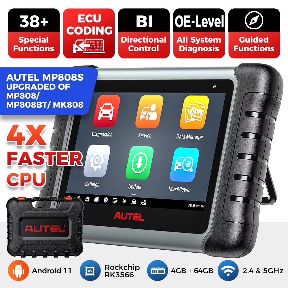 System Car MP808BT/ Active MP808/ Upgraded 36+ Service, ECU MP808S Autel Coding, of MaxiPRO Test, All Diagnostic Tool Scanner Scan MK808 Diagnostics