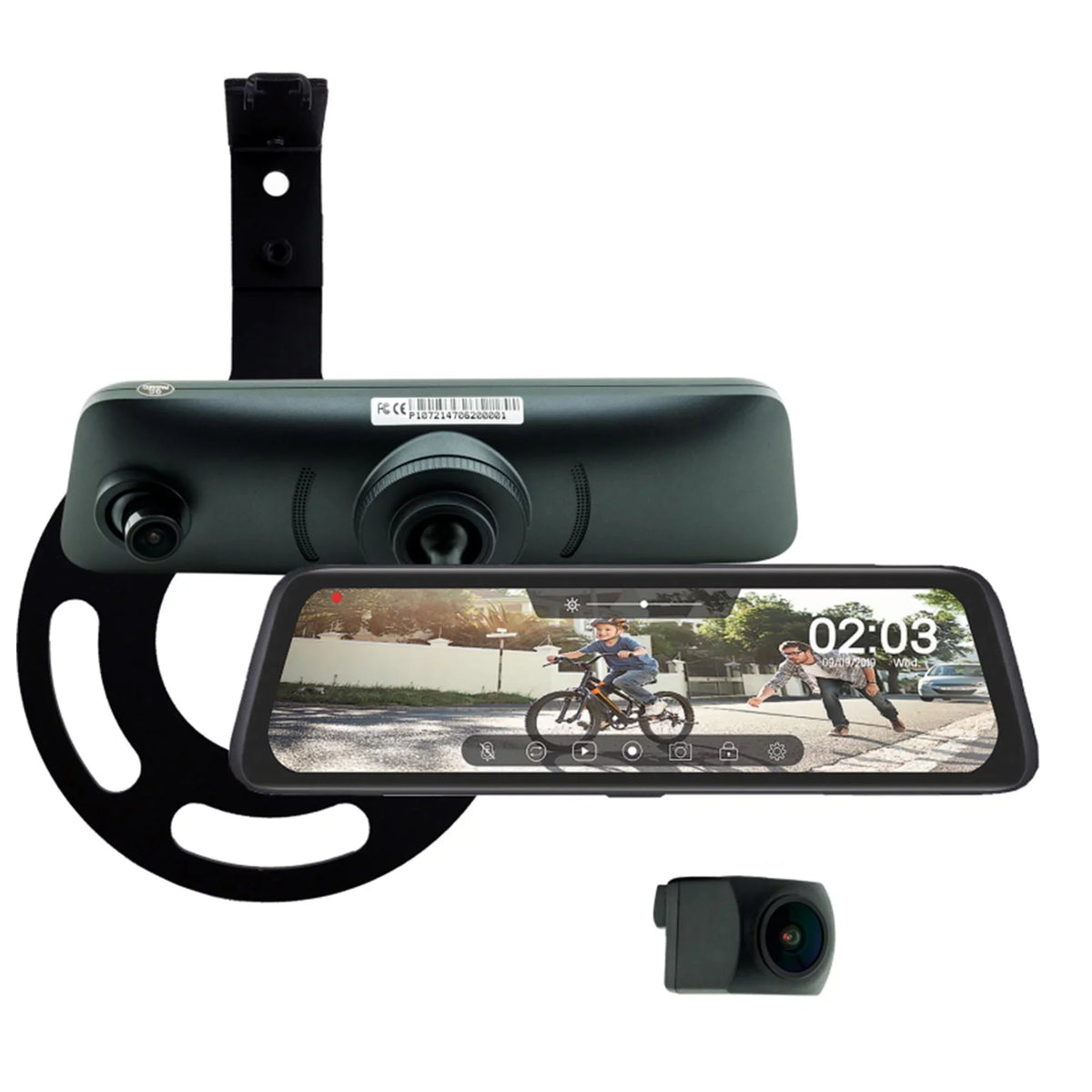 2 Card HD 2021-C Echomaster SD Mirror with Bronco Cameras 1080 DVR for