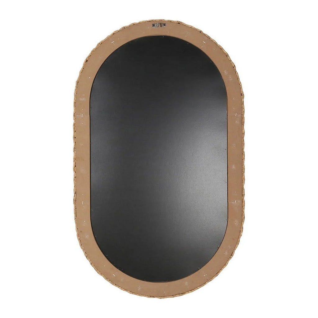Mirror Oasis Boho Woven Oval Grass Rattan Wall
