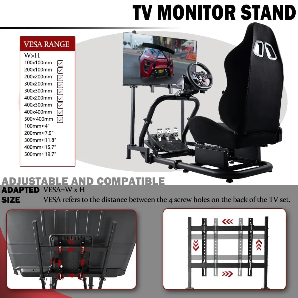 Logitech TV Stand Supllueer Racing Cockpit Sim G923 G920 Fanatec G29 with Fit Thrustmaster Seat &