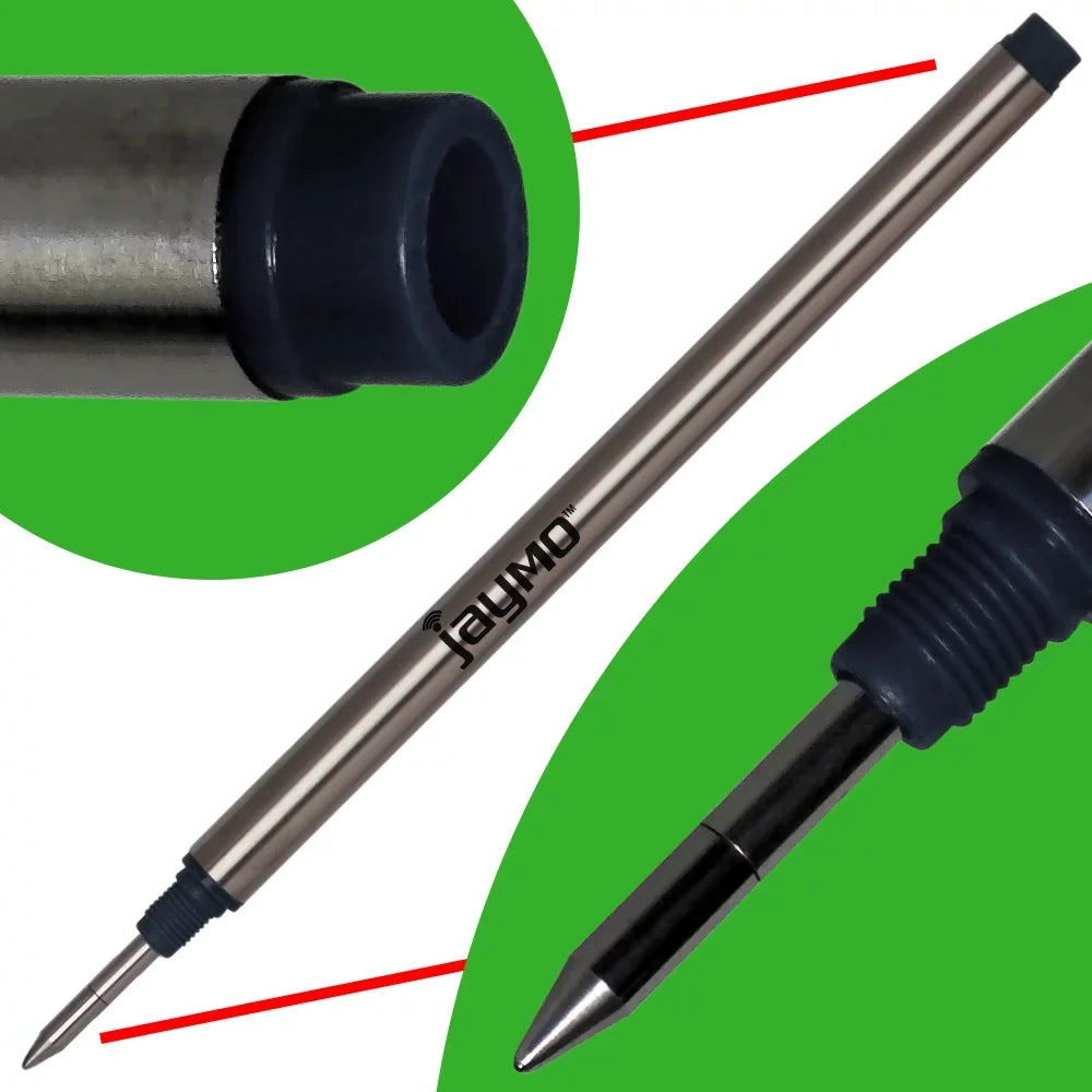for - Rollerball in - Pen Long Replacement 12 / Measures Refill 4.44 Black 105158 mm Jaymo - Montblanc 113
