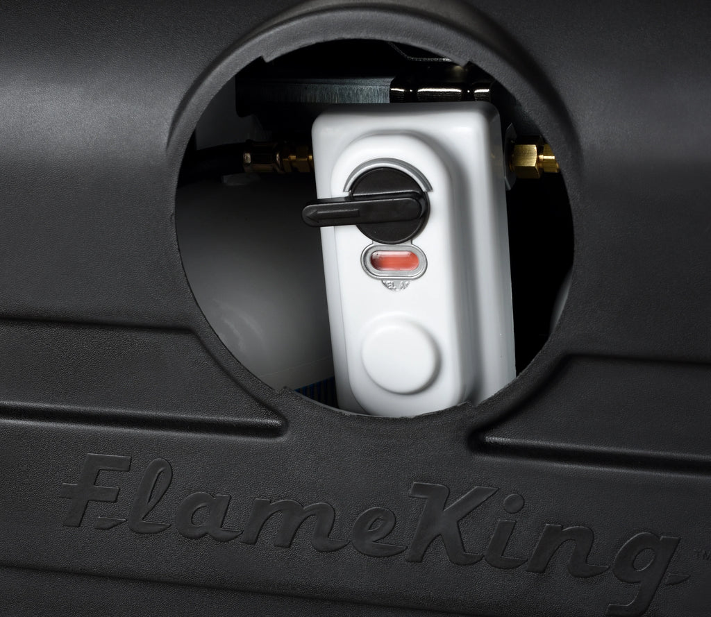 Propane Tank 20LB Travel King Flame Cover RV, and Heavy for Dual Black Camper Duty Trailer