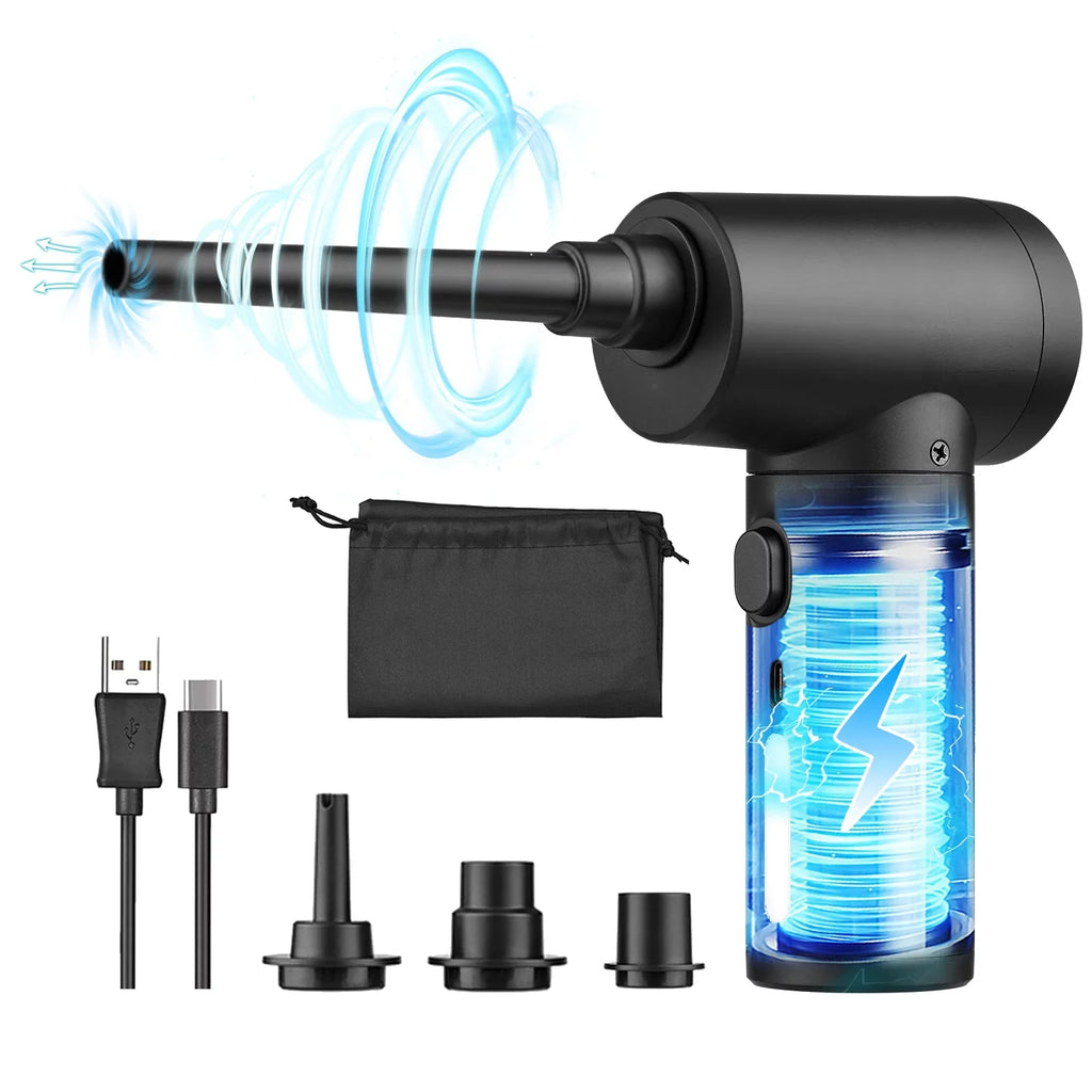 Duster, 6000mAh Cordless 50000RPM LED Blower Portable Compressed Computer for with Air Air Charge Fast Light, Keyboard Electric Air Duster Rechargeable