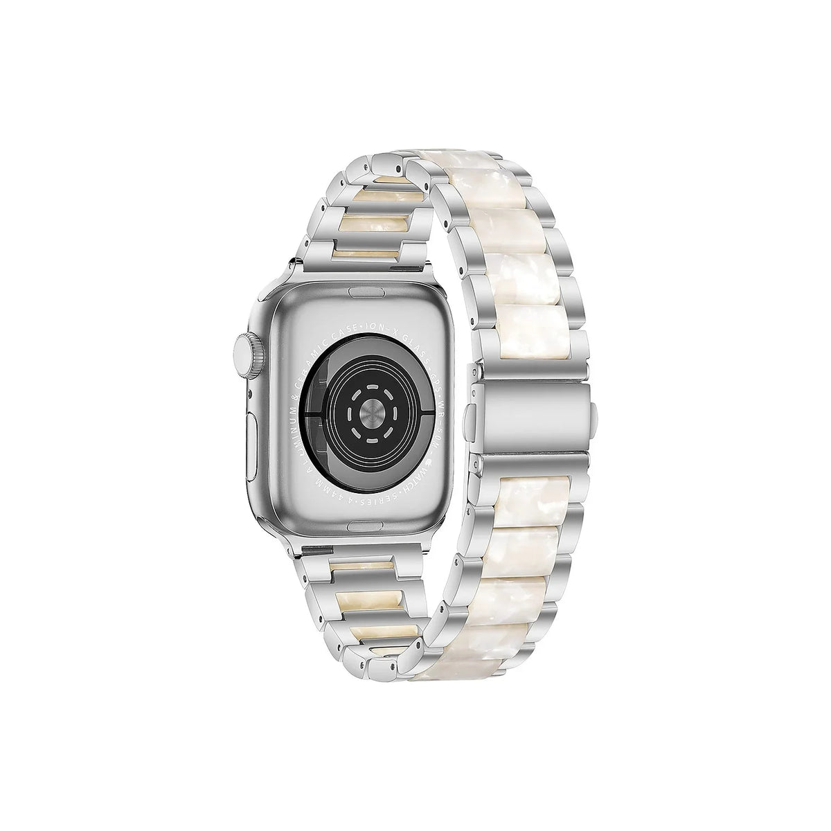 Metal & for 42/44/45mm Watch Gadgets (WX149-SLWT45) Wristband Silver/White Resin Worryfree