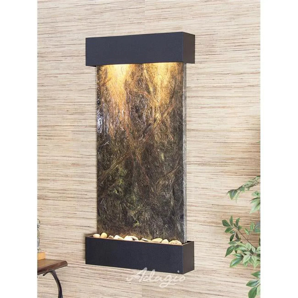Black Whispering Green Marble Wall Creek Fountain Textured Adagio WCS1705