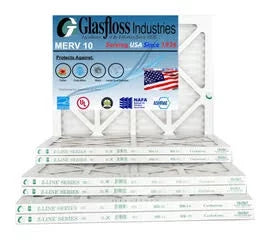 USA - in - Glasfloss x Made 15x25x1 inch) 14.5 Air Size: -Qty:12 Furnace MERV 24.5x7/8 (Actual 10 Filter -