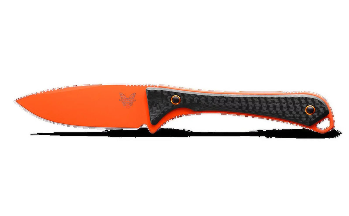 Benchmade 15201OR Knife Orange Cerakote Handle 3.08" Fixed Fiber CPM-S90V Blade Altitude Carbon