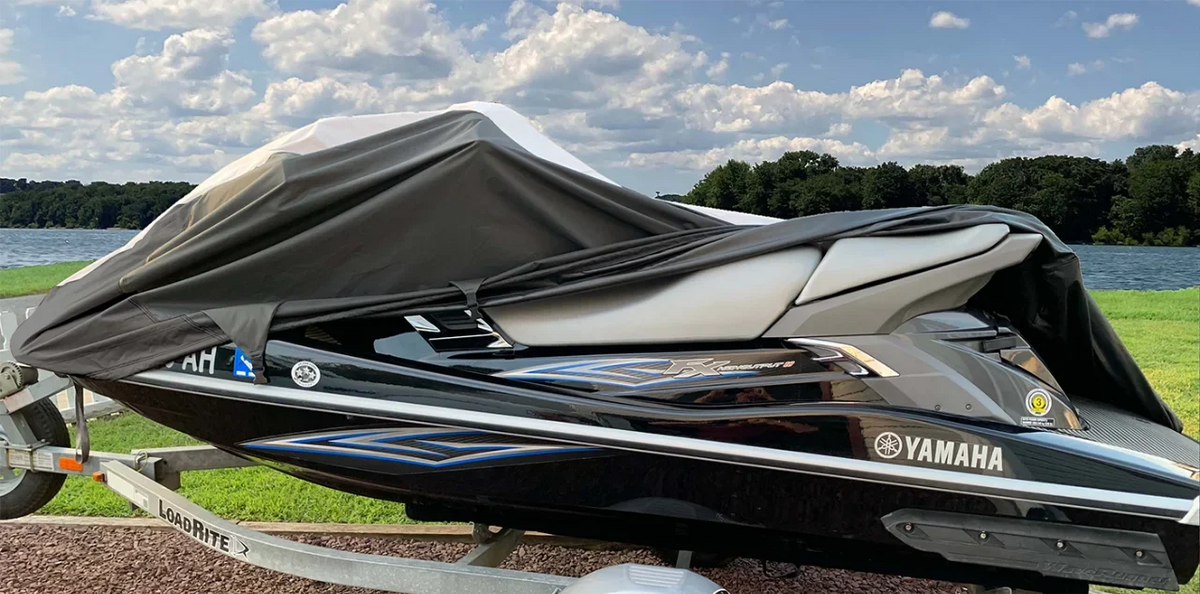FX ski SHO SUPER Yamaha for 2008-2011, OF LINE HEAVY-DUTY THE PWC Cover JETSKI Compatible cover TOP Black/Grey Jet HO
