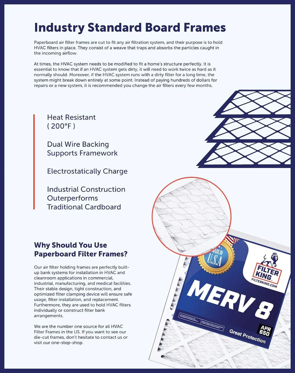 .75" MERV Furnace A/C Air 8 HVAC Filters | Pleated Size: 8 Filter Actual 4-PACK Filter x USA IN | x King | MADE 12.5 12.5x8x1a |