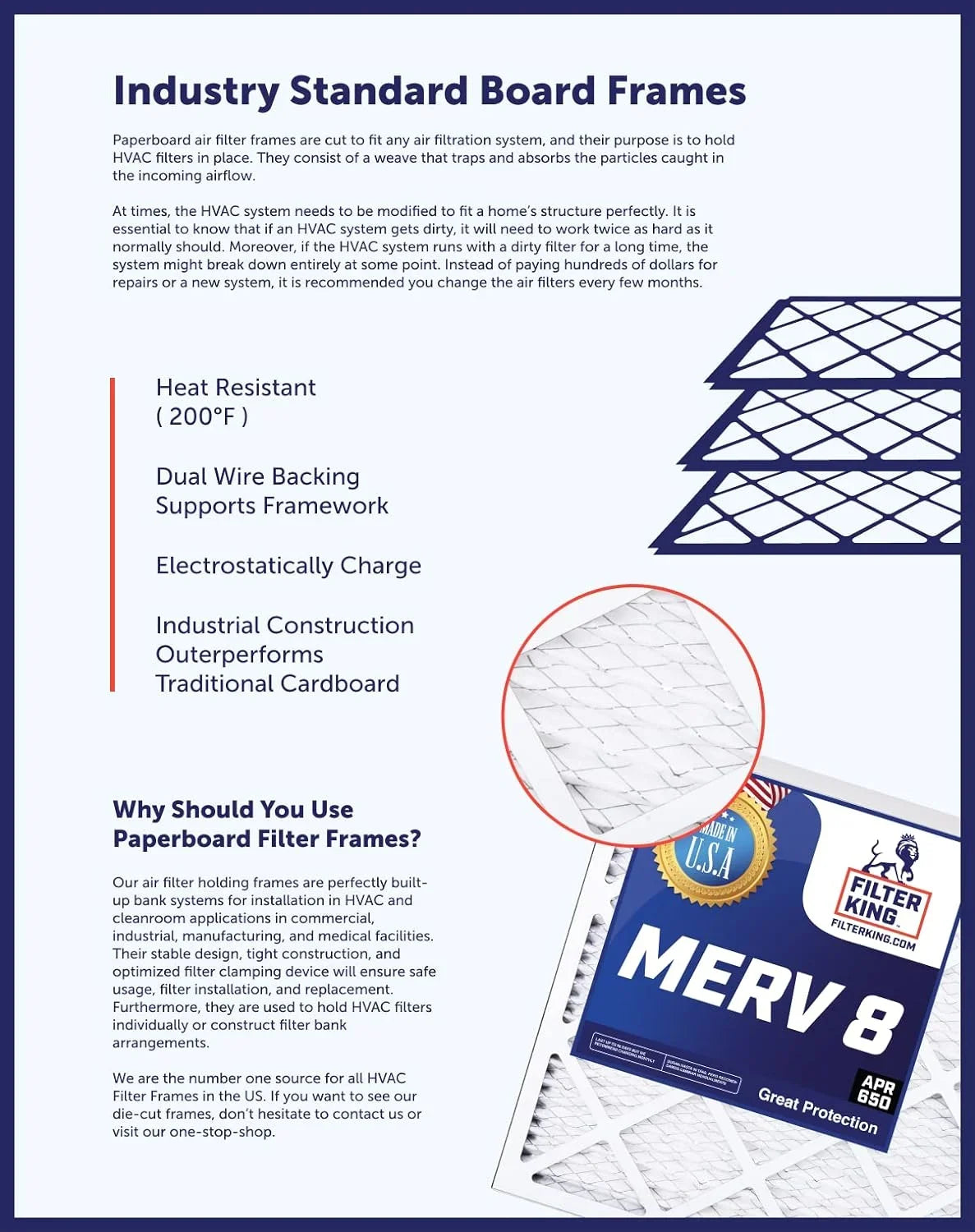 MERV 4x50x1a Filter 4 .75" | Actual x 4-PACK | | Furnace 50 Air Filter | x IN MADE A/C 8 King Filters Size: Pleated USA HVAC