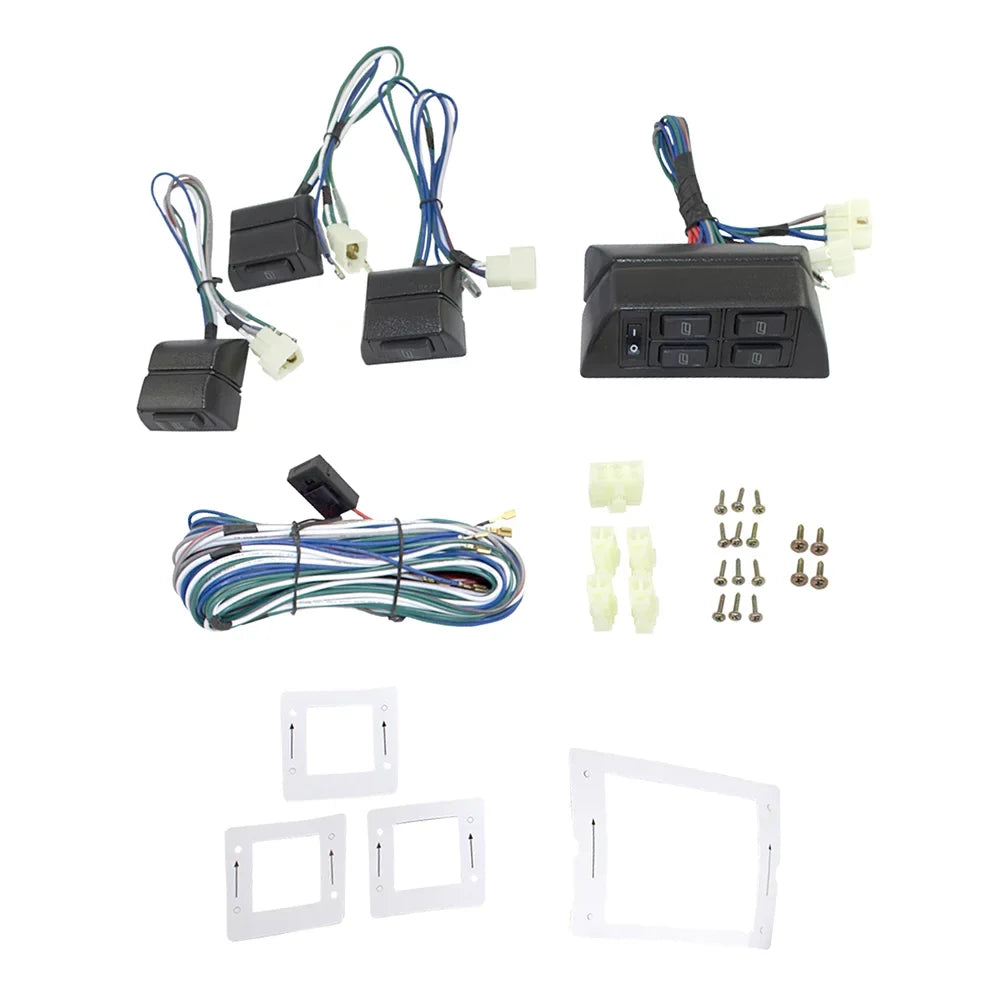 SUV Bezels Brock Design Power Window Car 4 Truck Van Horizontal with with and Wiring Replacement Door Universal Pickup Compatible Switch Kit