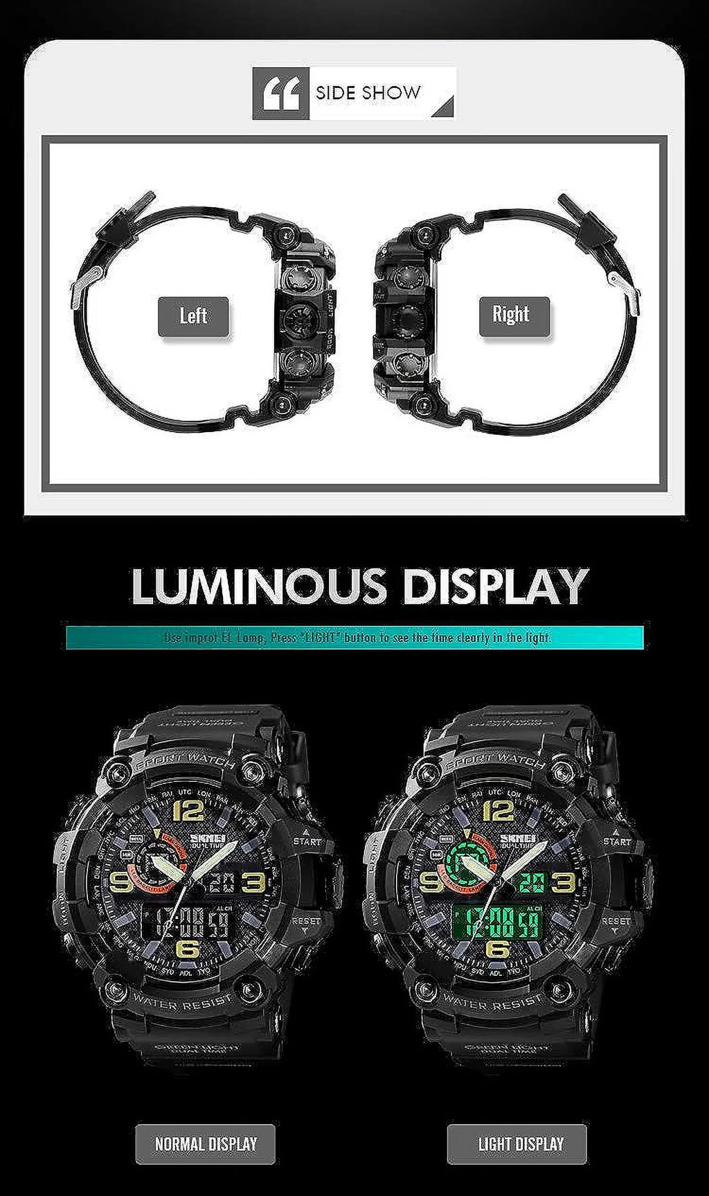 Digital Function Alarm Watches S-Shock Men's Watch Gosasa LED Waterproof Military Sports Multi Watches