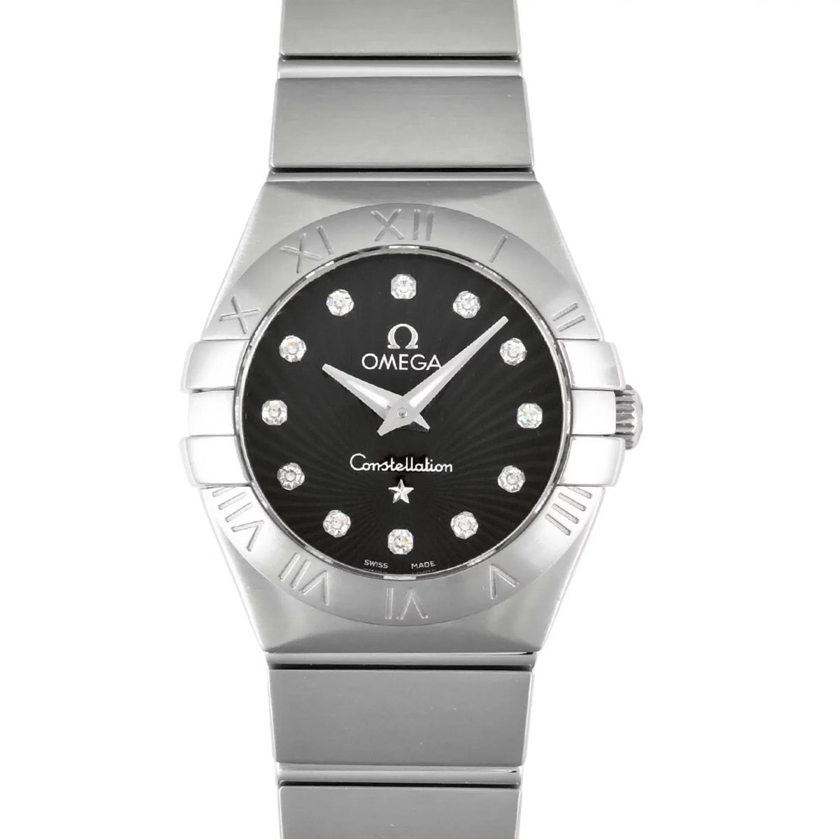 Watch 123.10.24.60.51.001 12P Women's Diamond Omega Black OMEGA Constellation (Good) SS Quartz Dial Index Pre-Owned