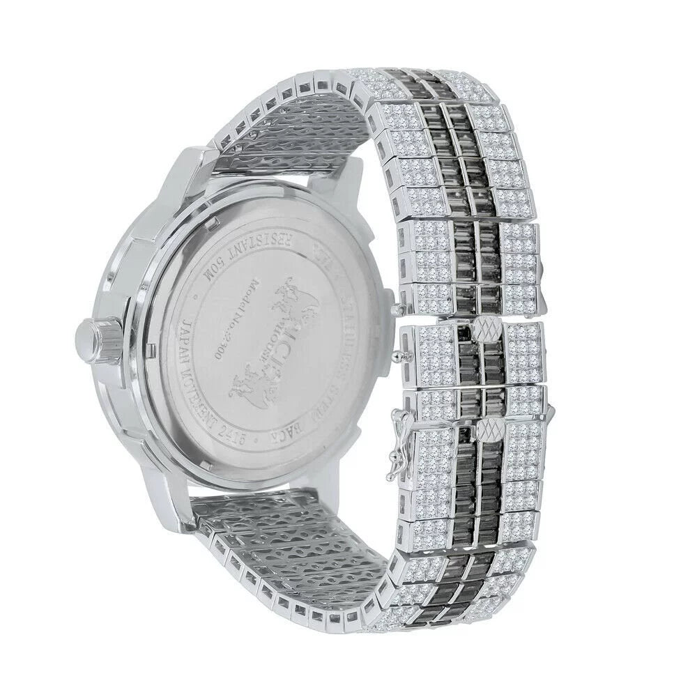 Steel Onyx Real Exclusive Tone 18K Diamond Gold Dial Watch Mens Black Bezel Custom Custom Band Solid
