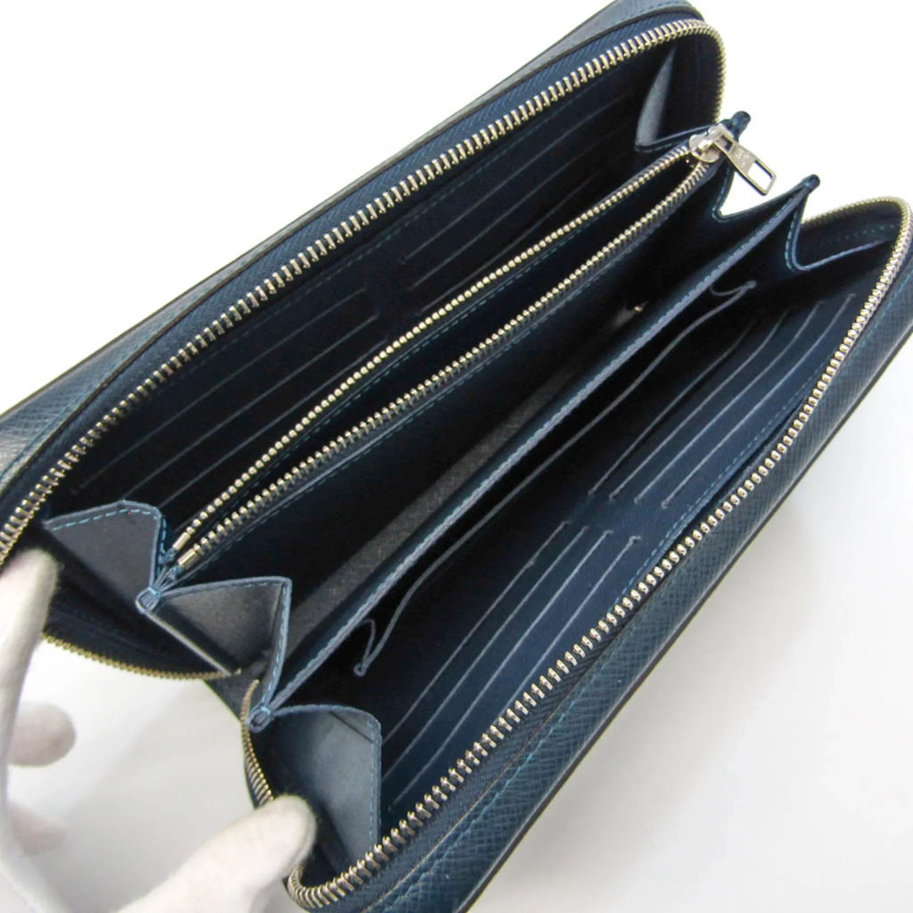 Navy Taiga (Good) Taiga XL Blue Pre-Owned Men's Wallet Leather Zippy M64019 (bi-fold) Long