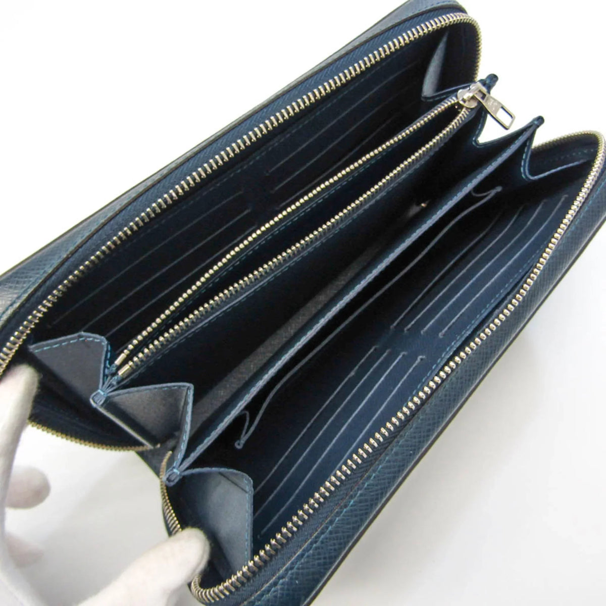 Navy Taiga (Good) Taiga XL Blue Pre-Owned Men's Wallet Leather Zippy M64019 (bi-fold) Long