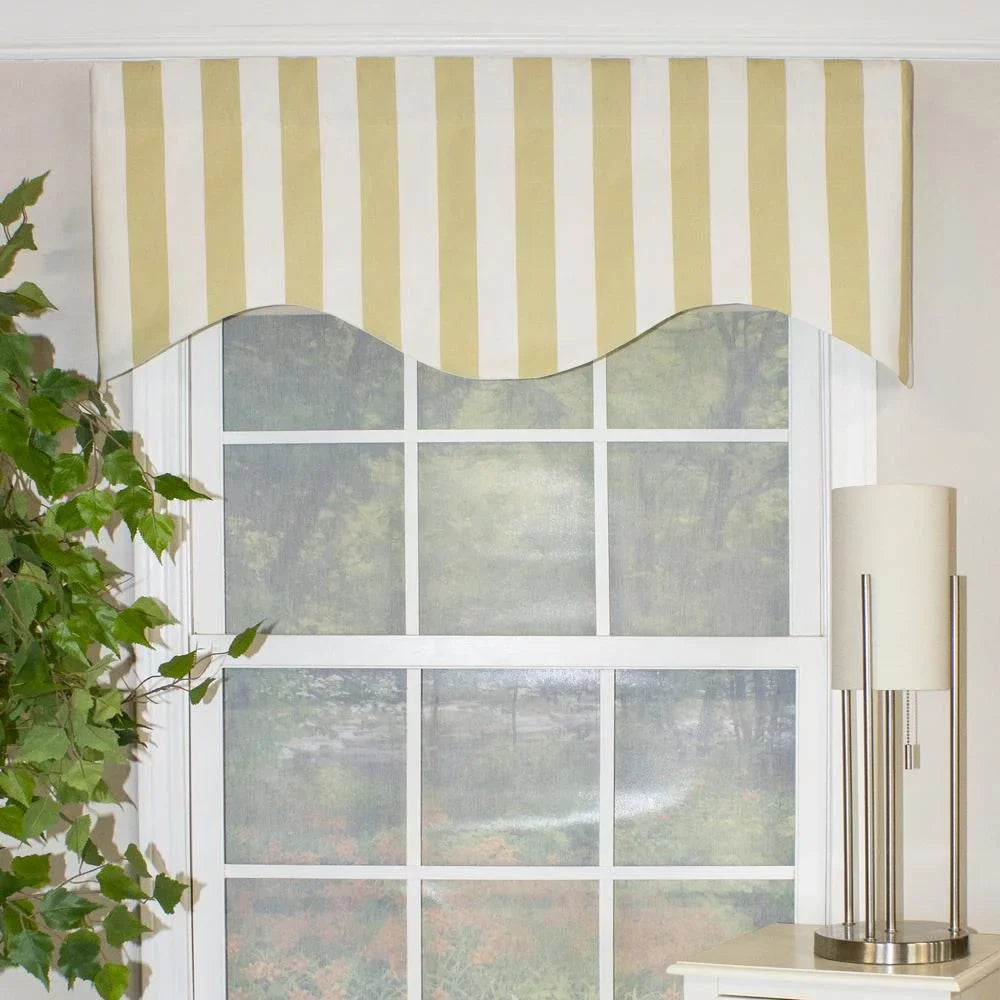 Valance Stripe Pocket 3" 50" Beach by Tan Cornice Style Rod x Home RLF 17"