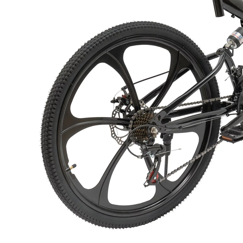 Folding Miumaeov 26" Max 150kg/330lbs Loading Carbon Camping Bike City Shifter Light Bicycle Black Bike 21-Speed Steel Weight Adult Folding