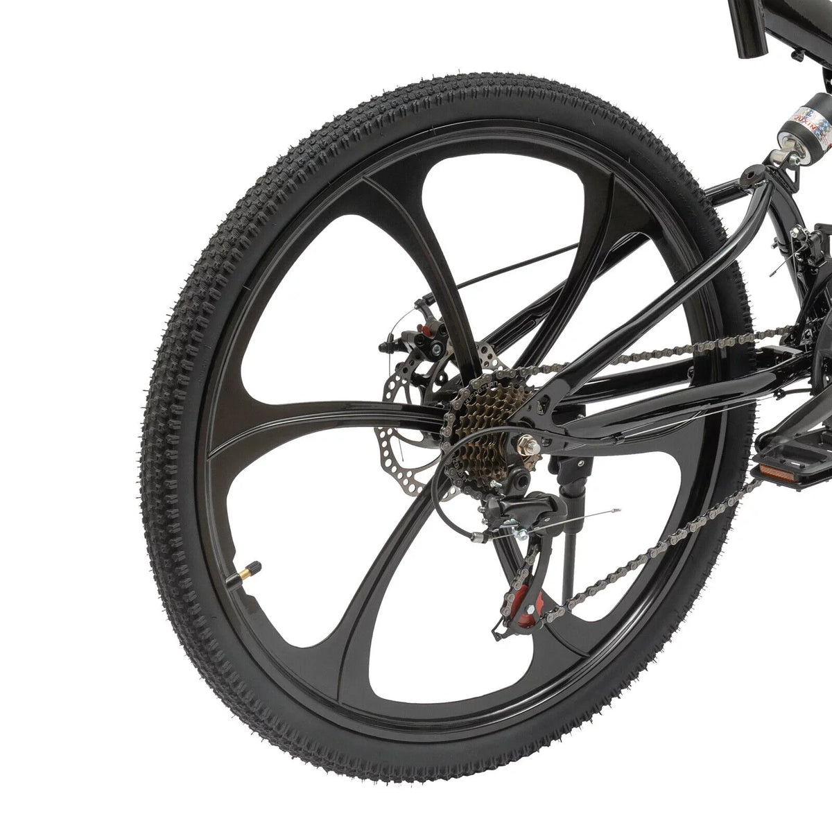 Folding Miumaeov 26" Max 150kg/330lbs Loading Carbon Camping Bike City Shifter Light Bicycle Black Bike 21-Speed Steel Weight Adult Folding