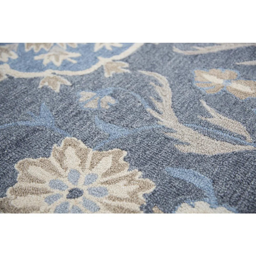 10' Floral Gray/Blue Area Cascade Dk Rug 13' Decor Alora x Gray/Tan/Coco/Gray
