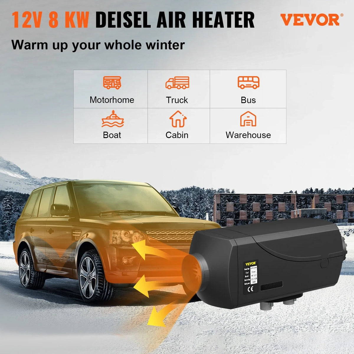 Double Heater LCD VEVOR for 12V 5KW Motorhome with Bus Heater Thermostat Boats Air Diesel RV Mufflers 5KW Diesel Heater and Trailer Diesel Parking