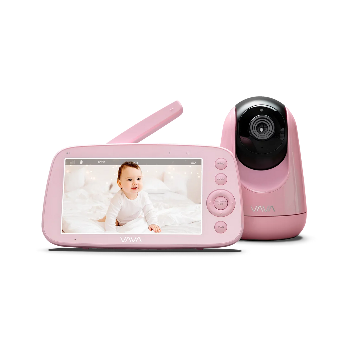 Screen Video Audio, Handheld Vision, VAVA Pink Infrared 2-Way Night and 720P Baby 5" Monitor,