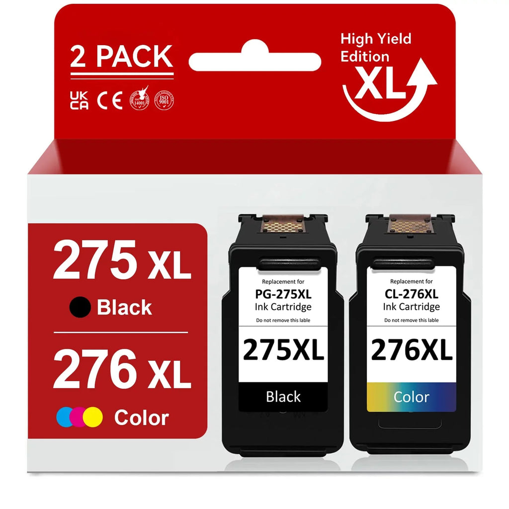 PG-275 276 Pack Printer (1 Cartridge TR4722 275XL Ink and XL TS3520 Capacity CL-276 for High Canon XL 1 276XL PIXMA Ink Tri-Color) Combo TR4700 TS3500 TR4720 Compatible with Black, 275 TS3522 Canon