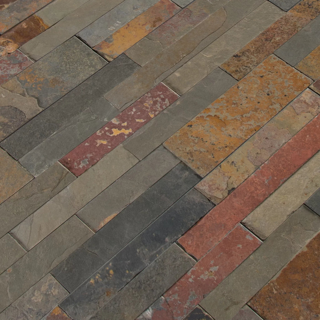 in. Wall MSI in. (13.80 Tile Slate and Natural Rush 22 6 / Gold x Peel sq. ft. Veneer Stick case)