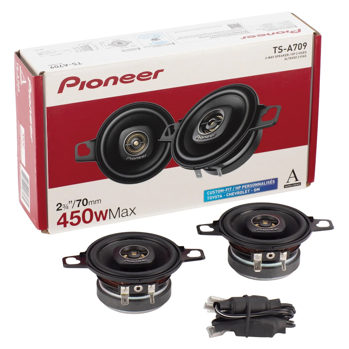 Speakers Pioneer Pair 450W 2.75-Inch - TS-A709 Coaxial 2-Way