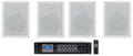 In-Wall JBL 8" 50w For Restaurant Commercial 128 (4) WT Speakers+Amp 70v CONTROL