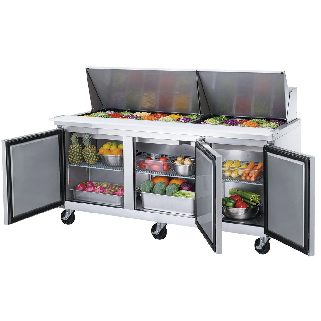 Three cu. Table Door/Mega 72 in. 17.58 Sandwich Top Commercial ft. Refrigerator Prep