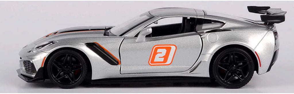 Silver Diecast - Motor Toy 73785SV Model ZR1 Max 1/24 scale - #2, 2019 Corvette Car Chevy