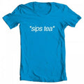 Small T-shirt TEEZ Original Sips Artwork Turquoise GEEK Kermit Women's Meme Inspired by Tea