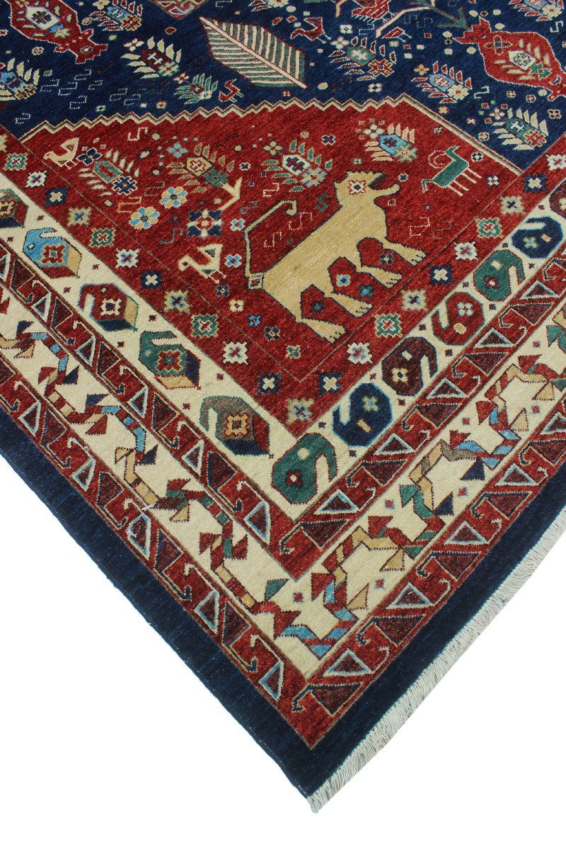9'2" Aria Darnisha Blue/Red 12'8" Rug, x
