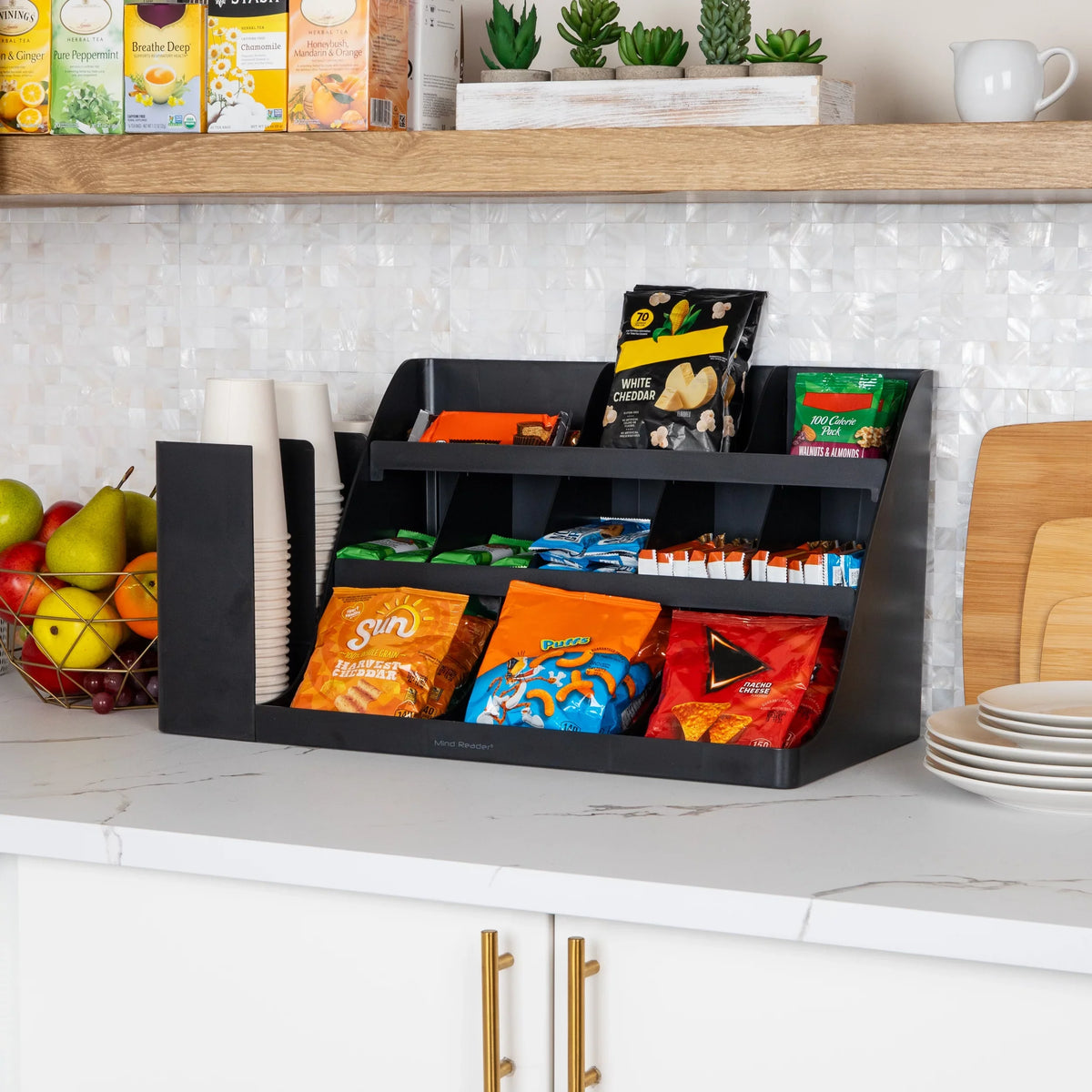 Black Bar, Organizer, Stirrers, Kitchen, Reader Coffee Cup Condiment Mind Station, Countertop and