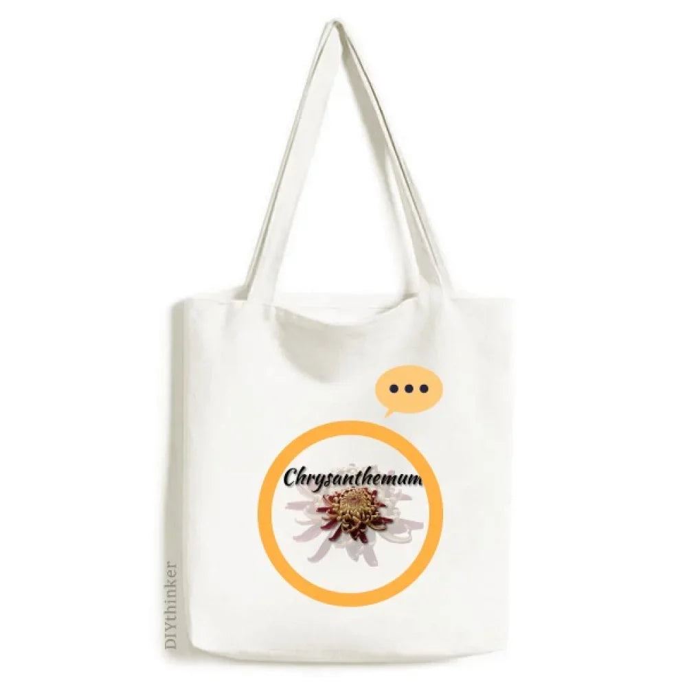 Chrysanthemums Shoulder Blossom Flowers Tote Sack Expression Canvas Beautifully Bag