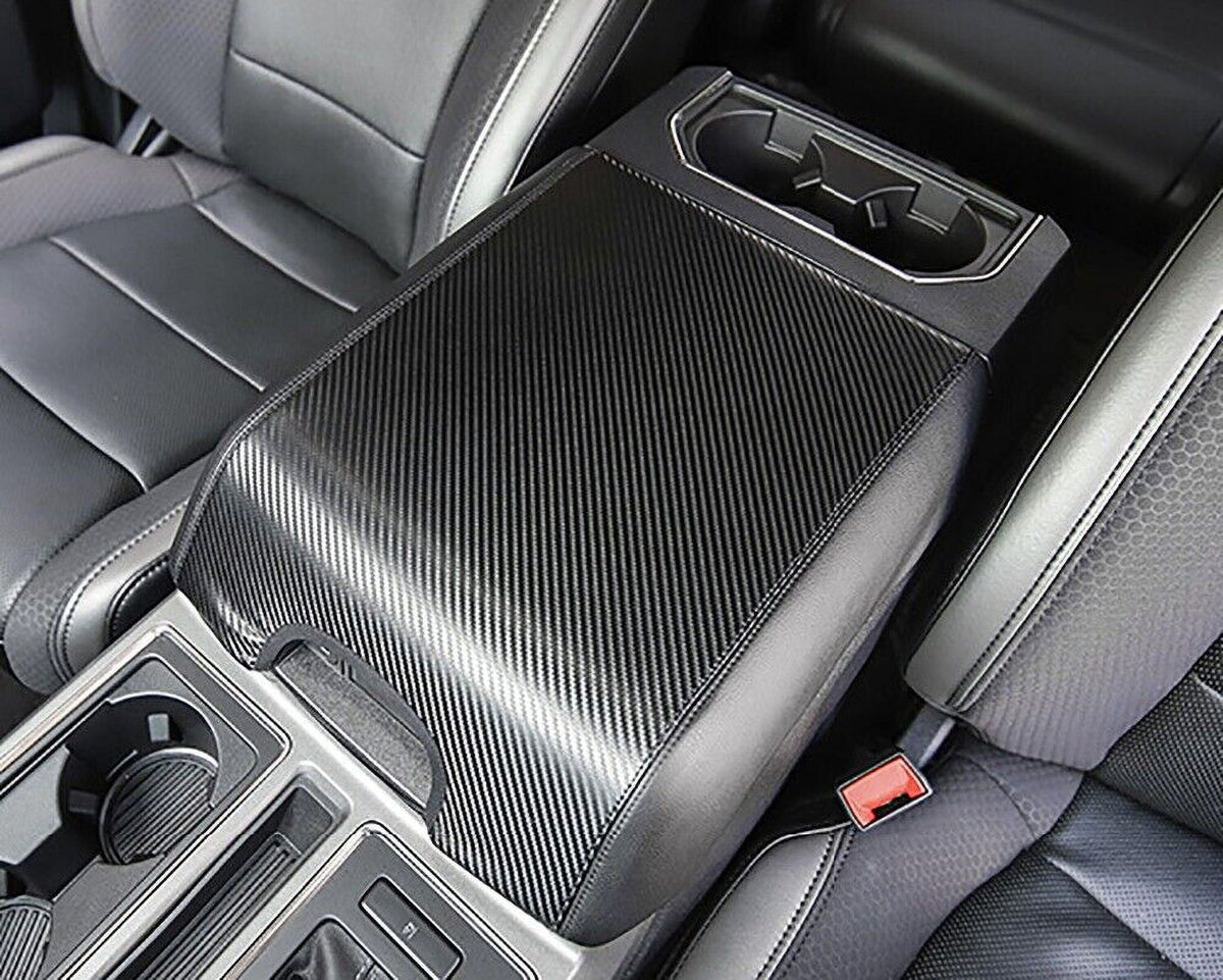 F150 Cover Leather Console Center Pad Protector Carbon Armrest Teledu