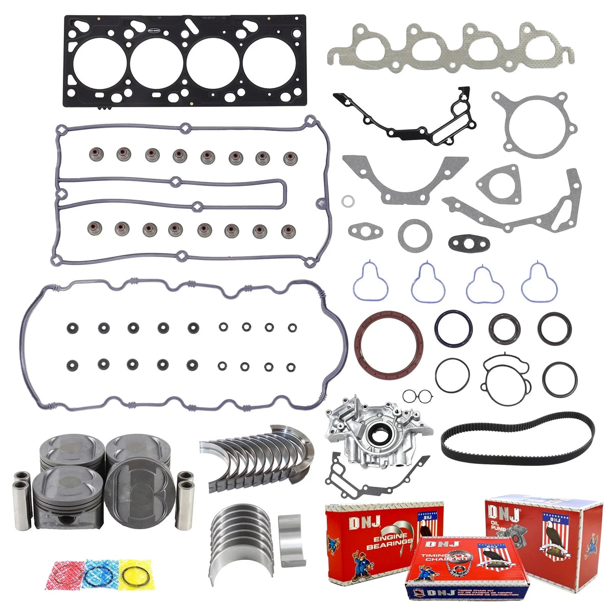 Master & DNJ L4 Kit 16V Engine 3 VIN Cougar Contour Mercury Fits Mystique Cars EK445M 2000 Rebuild Escort Trucks DOHC 2.0L 121cid