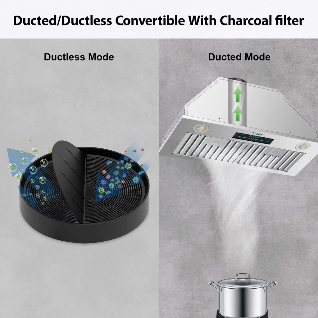 with Gesture Range Sensing&Touch Hood 900 CFM, Stove Kitchen Cabinet Vent Speed Panel Under Hood, 4 Control 30"