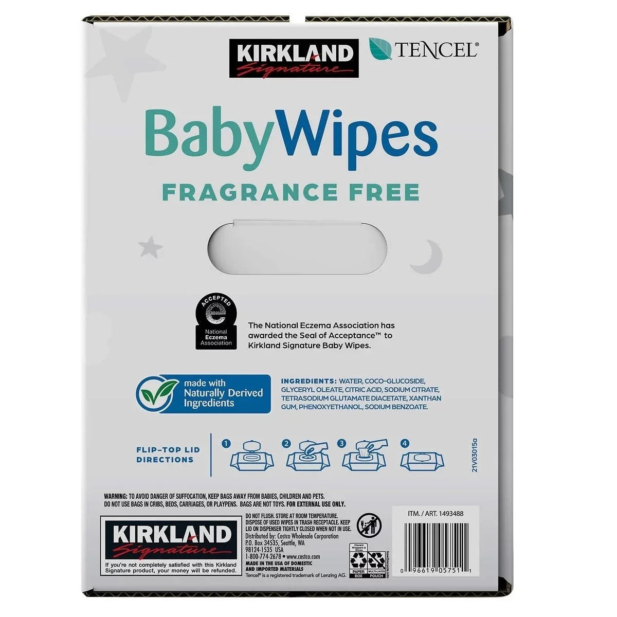 900 Count Signature Fragrance Free Kirkland Wipes Baby