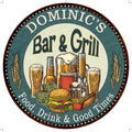 and Sign Kitchen 12" Grill Wall Bar DOMINIC'S Decor 200120023391 Round Metal
