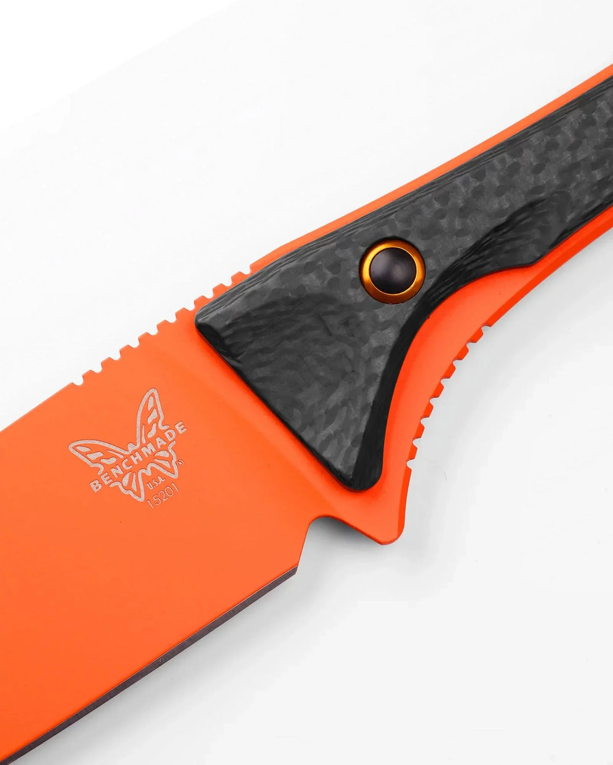 Benchmade 15201OR Knife Orange Cerakote Handle 3.08" Fixed Fiber CPM-S90V Blade Altitude Carbon