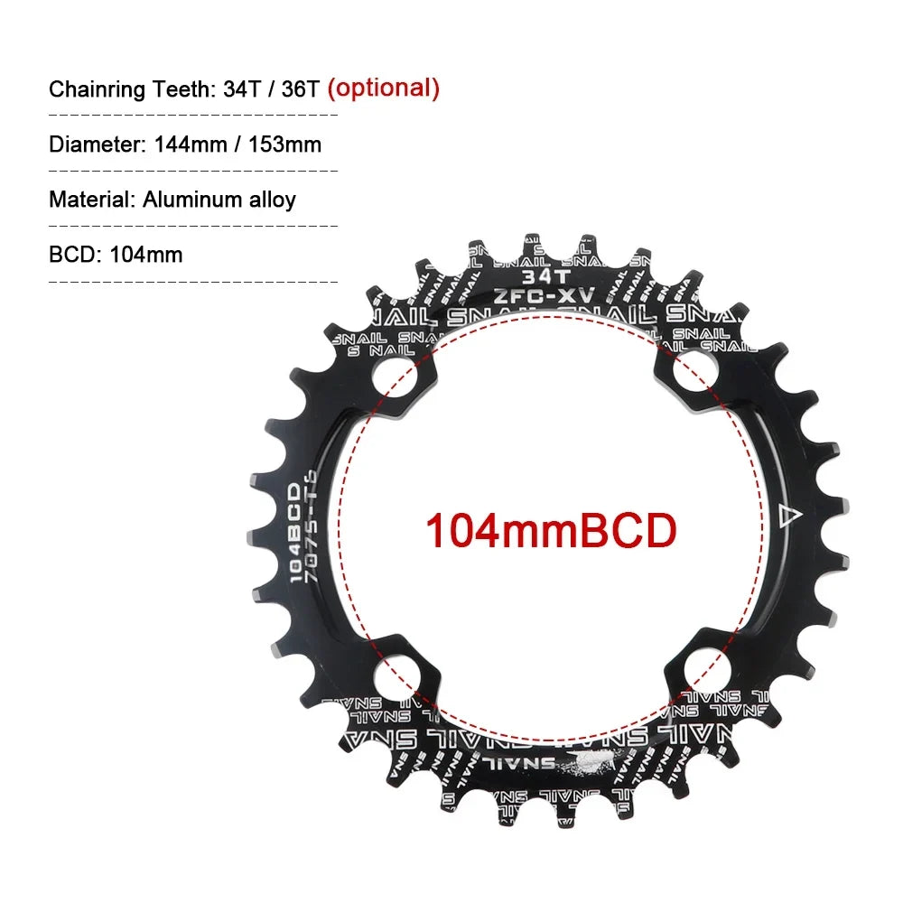 Ideal - Crank for 8/9/10/11 170MM Single Crankset, Biking Bike for - Enthusiasts Mountain Ring Set MEROCA BCD Aluminum 104 Speed Alloy