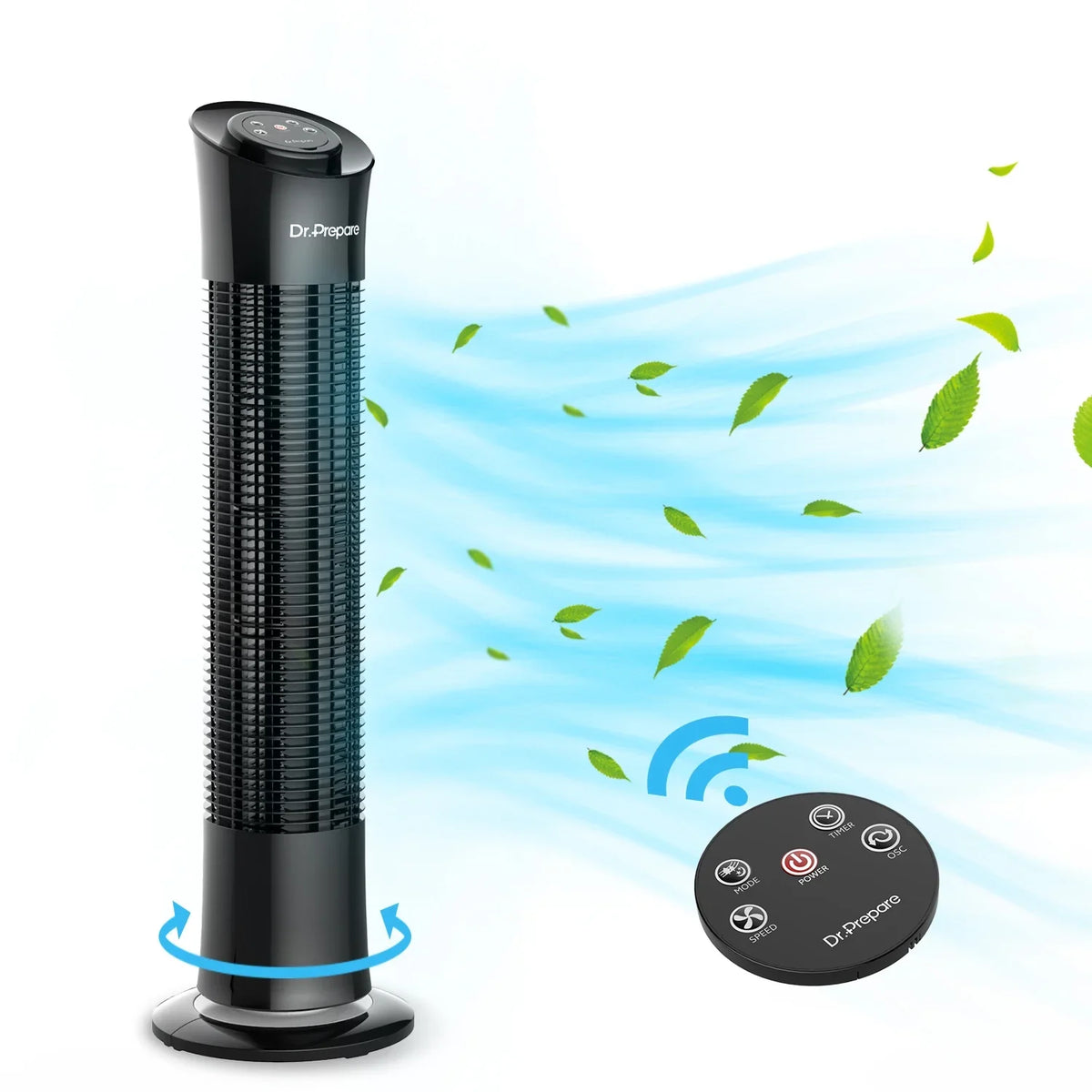 Fans Oscillation Prepare Floor Speeds/7.5h w/Remote/3 for Tower 30’’ Home/Office Dr. Fan，Portable Stand Timer