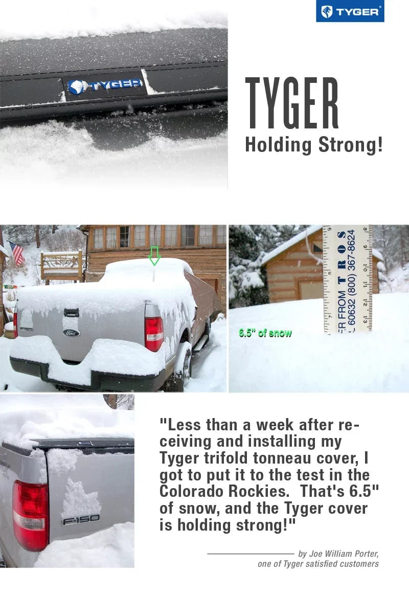 TYGER (NOT (NOT Trifold 5.5 Raptor Utility For 2013 Tonno inch) Tonneau Stepside) Tri-Fold Cargo Cover Cover Truck Track 2012 Pickup (66 2011 Bed 2010 Series) feet F-150 Fit 09-14 TG-BC3F1019 w/o