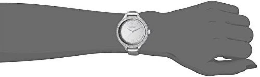 York Analog-Display Japanese-Quartz Silver-Tone New Women's Watch 43L167 Caravelle