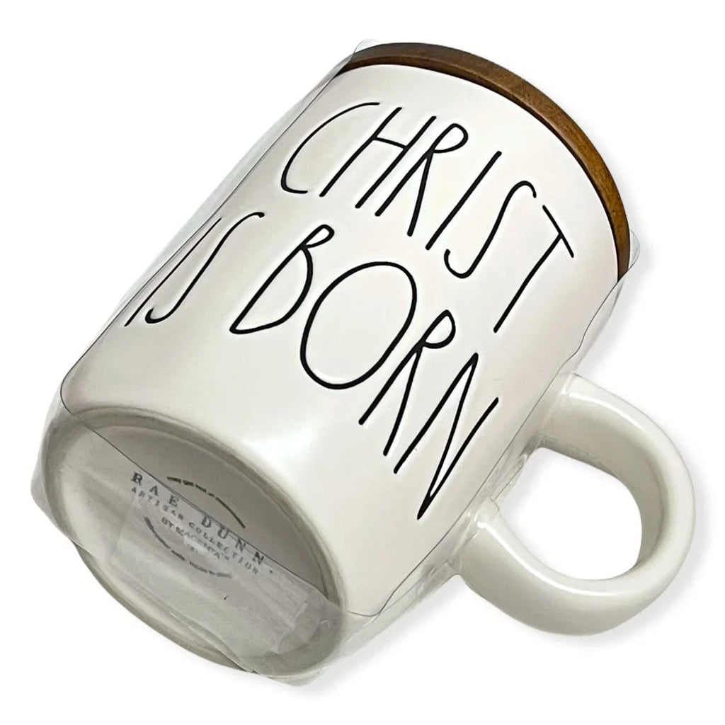 Lid Mug Dunn Rae Wooden CHRIST Lid Holiday IS New BORN Christmas Mug Coffee with