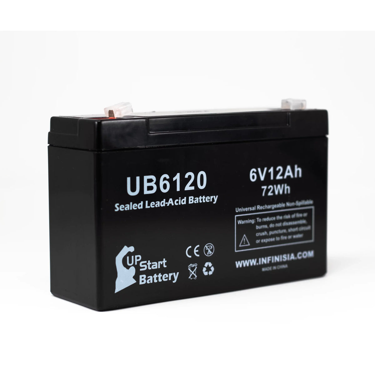 Pack 4x Includes AGM, (6V, 12Ah, Replacement Tripp-Lite - Compatible UB6120 8 to Terminal Battery - Adapters 850 Lead SLA) Universal F1 F2 - Terminal, Battery Sealed Acid F1 12000mAh,