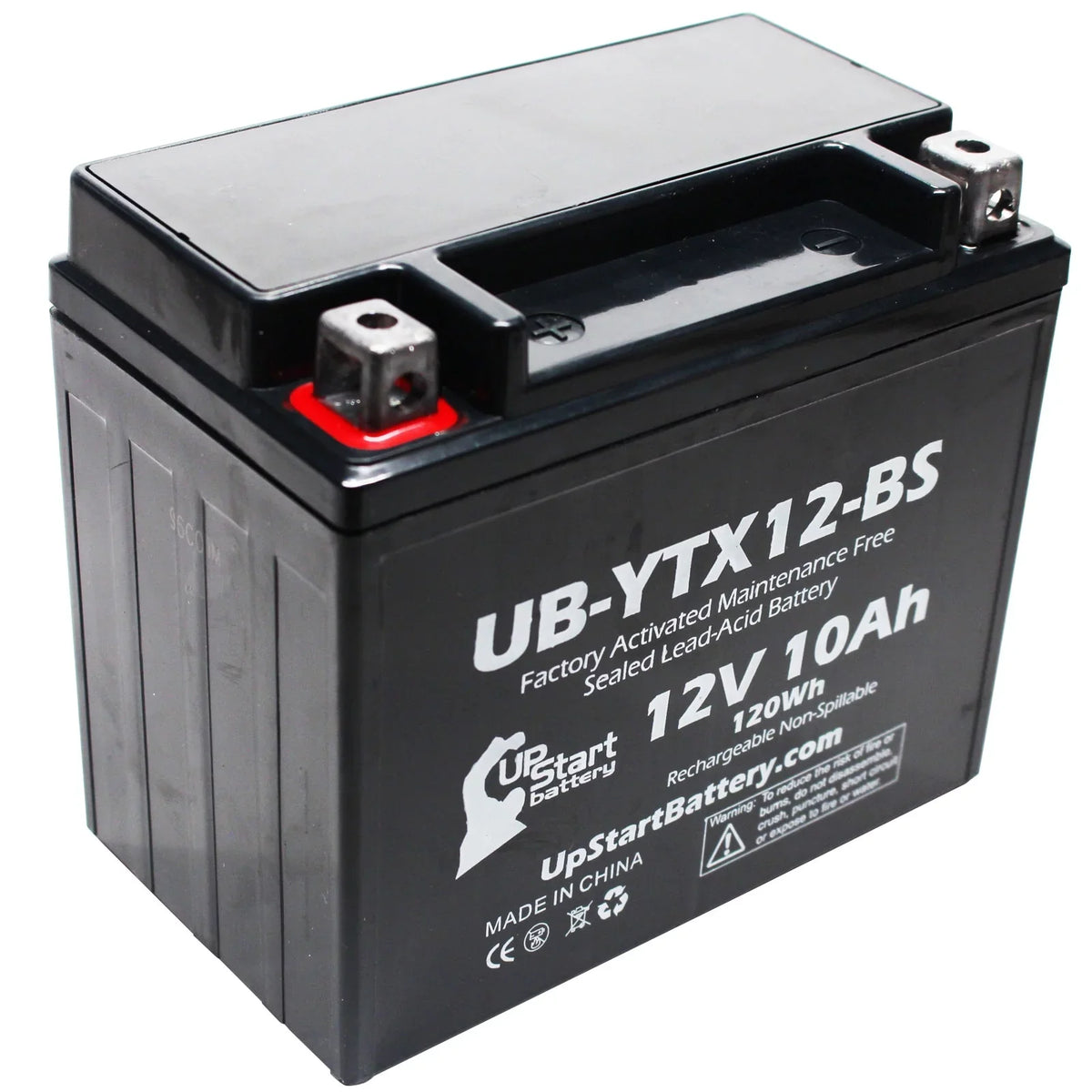 Activated, UpStart GSX-R1000 12V, CC 1000 Factory Motorcycle 2001 - 5-Pack Battery Battery 10Ah, UB-YTX12-BS Replacement Suzuki for Maintenance Free,